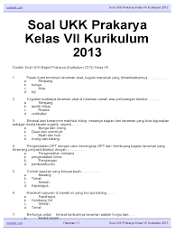 Soal uts ipa kelas 3 sd semester 2deskripsi lengkap. Download Soal Soal Ukk Prakarya Kelas Vii Kurikulum 2013 Ukk Com