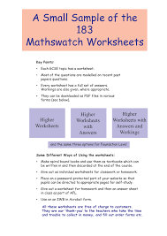 Sample Of Questions And Answers Mathswatch
