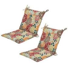 Hampton Bay Lois Floral Mid Back Outdoor Chair Cushion 2 Pack Discontinued 7410 02000300 The Home Depot Outdoor Chair Cushions Chair Cushions Patio Cushions