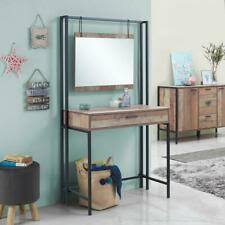 Girls vanity table set dressing desk stool adjustable mirror storage organizer. Timber Art Design Stretton Dressing Table With Mirror Rustic Oak For Sale Online Ebay