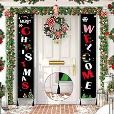 3.4 out of 5 stars. Amazon Com Aesh Christmas Porch Sign Welcome And Merry Christmas Banner Outdoor Decoration Christmas Door Decorations Merry Christmas Banner Christmas Porch