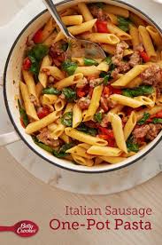 Italian Sausage One Pot Pasta Recipe Comfort Food Recipes Pasta Hot Italian Sausage Recipes Italian Sausage Recipes Pasta