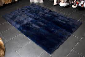 Real Possum Fur Carpet In Ocean Blue 100 Wild Fur Paustian
