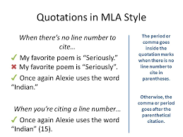 Sample papers in mla style. Quotations In Mla Style When There S No Line Number To Cite My Favorite Poem Is Seriously My Favorite Poem Is Seriously Once Again Alexie Ppt Download
