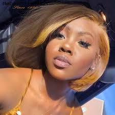 No matter your skin tone, mixing in the blonde color with. Rebecca Human Hair Wigs Lace Frontal Wig Blonde Hair Honey Golden Straight Caramel Light Brown Highlights 100 Nature Black Hair Lace Closures Frontals Aliexpress