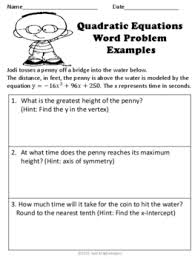 Need help solving those dreaded word problems involving quadratic equations? Quadratic Equations Word Problems By Math Club Tpt