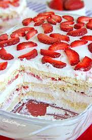 No Bake Strawberry Icebox Cake Cakescottage Recipe Easy Summer Desserts Icebox Cake Recipes Strawberry Icebox Cake