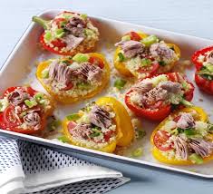 Fill a baking dish with water until ½ full. Tuna And Couscous Roast Peppers