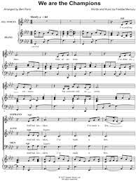 Queen We Are The Champions Arr Ben Parry Sab Choir Piano Choral Sheet Music In F Minor Download Print Sku Mn0150040