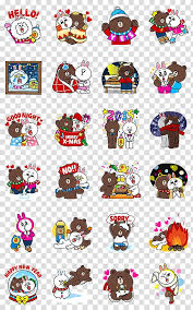 Sticker Line Friends Line Rangers Label Happy Chinese New Year Transparent Background Png Clipart Hiclipart