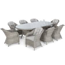 Maze Rattan Garden Furniture Oxford 8 Seat Oval Dining Set With Heritage Chairs Chairs Dining Rattan Garden Furniture Sets Rattan Garden Furniture Furniture