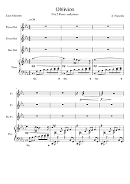 Astor piazzolla (astor pantaleón piazzolla) oblivion lyrics: Oblivion Astor Piazzolla Sheet Music For Piano Flute Flute Bass Mixed Quartet Musescore Com
