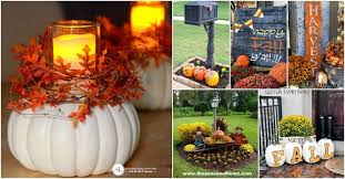 Framing a door with corn stalks, a bold leaf wreath and nautral pumpkins. 20 Diy Outdoor Fall Decorations That Ll Beautify Your Lawn And Garden Diy Crafts
