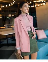 Nice Pink And Olive Combo Inspiring Ladies Looks Roupas De Trabalho Femininas Vestuario Elegante