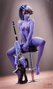 3d amelie lacroix areolae blizzard entertainment breasts female  female only fireboxstudio looking at viewer nipples nude overwatch solo  spread legs widowmaker 
