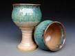 Pottery wine goblets