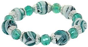 Coloured Glaze Balls Stretch Cord Bracelet Faceted Crystal