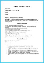 car salesman resume example