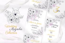 Download Magnolia Wedding Invitation Cards Graphic By Pawstudio Creative Fabrica PSD Mockup Templates