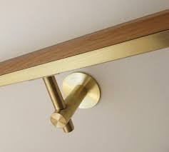 Brass 522r Bracket Round Post Handrail Bracket In Brushed Brass In 2021 Handrail Brackets Stair Handrail Staircase Handrail