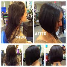 Asymmetrical Angled Bob Haircut And Blowdry Bob Hairstyles Hair Makeover Shaved Bob