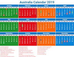 Australia Calendar 2019 Festivals Calendar Printable Calendar Calendar Wallpaper