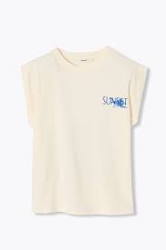 T-shirt sunset lover Femme - Imprimé écru