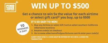 Click the links below, to check how much money is left on your albertsons gift card. Buy A 100 Gift Card Win A 500 Gift Card