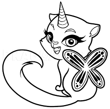 Kitchi kitten rainbow unicorn butterfly kitty with dark purple wings available in different wing colors. How To Draw Rainbow Butterfly Unicorn Kitty Step By Step Drawing Guide By Dawn Dragoart Com