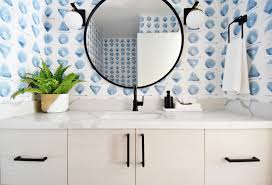 Browse powder room designs and decorating ideas. Modern Watercolor Powder Room Reveal And How To Design Your Own Spoonflower Wallpaper Thestylesafari