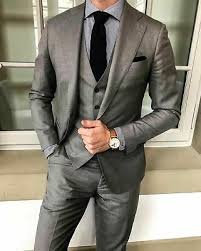 Ad Ebay Url Men S Gray 3piece Fomal Slim Fit Tuxedo Suit Wedding Suit Dinner Business Custom Wedding Suits Men Grey Mens Fashion Suits Prom Suits