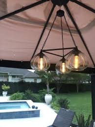 Wilson Fisher Edison Bulb Trio Battery Operated Chandelier With Remote Big Lots Battery Operated Chandelier Outdoor Umbrella Lights Outdoor Chandelier