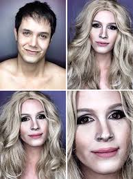 makeup to transform himself into female