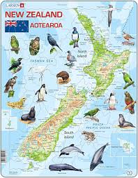 Die tiere in neuseeland sind vor allem sehr vielfältig. Larsen Physische Karte Neuseeland Mit Tieren