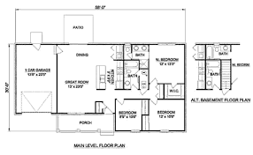 Ranch Style House Plan 3 Beds 2 Baths 1200 Sq Ft Plan 116 248 Basement House Plans House Plans Garage House Plans