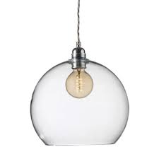 One, creating a larger pool of light. Globe Shaped Glass Pendant Rowan Medium Clear Glass Ceiling Light