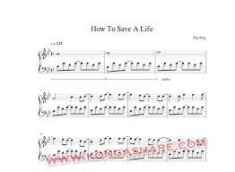 About how to save a life. How To Save A Life Piano Sheet Music The Fray In Pdf