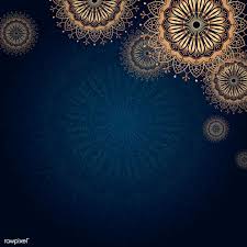 Download Premium Vector Of Gold Mandala On Navy Blue Background Vector Navy Blue Background Mandala Background Gold Mandala