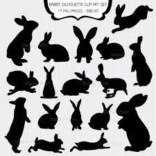 Rabbit Silhouette Clip Art Set Easter Bunny Printable Digital Clipart Instant Download By Digitalf Rabbit Silhouette Silhouette Clip Art Bunny Silhouette