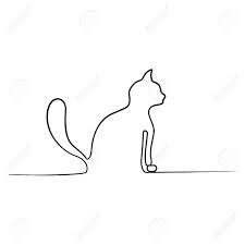 Since the bottom of the paws is closed by the tail. Continuous Line Sitting Cat With Fluffy Tail Side View Cat Royalty Free Cliparts Vectors And Stock Illustration Image 122484058