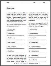 Puzzles can have a profound impact on your child's development. Anagrams Printable Worksheet And Game Instructions Student Handouts