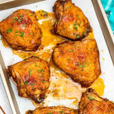 I would try 400 degrees f or 375 and see how that goes if you can't get a thermometer. Crispy Baked Chicken Thighs Video Sweet And Savory Meals
