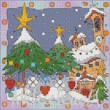 Cross stitch patterns featuring antiques by kooler design studio. Michael Powell Festive Village Church Cross Stitch Pattern 123stitch