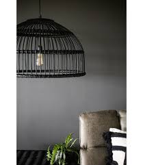 rotan hanglamp zwart o70xh45 cm sweet living shop