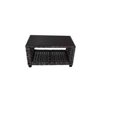 Hampton Bay Briar Ridge Rectangular Wicker Outdoor Patio Coffee Table 65 3205 Outdoor Coffee Tables Wicker Wood Table