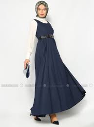 Kemerli Jile Elbise Lacivert Sultan I Yegah The Dress Elbise Mutevazi Moda