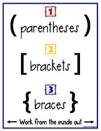 Order Of Operations Pemdas Parentheses Brackets Braces Order Of Operations Pemdas Evaluating Expressions
