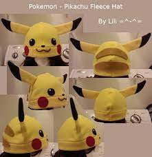 Pikachu Fleece Hat By Lilineko On Deviantart Fleece Hat Fleece Hat Pattern Fleece Hats
