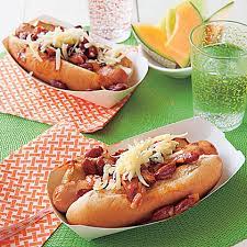 Baked beans go with almost every summer dish: Healthy Chili Cheese Dogs Recipe Myrecipes