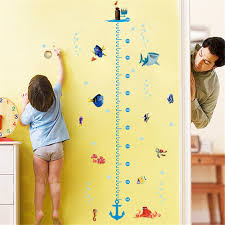 Details About Children Height Growth Chart Wall Sticker Kids Underwater Sea Fish Anchor